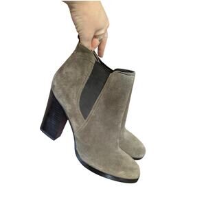 Marc Fisher Saint Gray Suede  Heeled Boots Booties Size 9